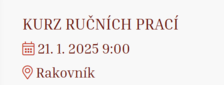 Kurz ručních prací - Rakovník